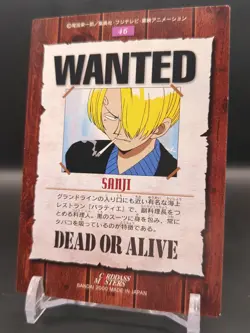 Sanji #46 One Piece Carddass Masters Card 2000 Bandai Japanese TCG CCG JUMP B1 - Image 2