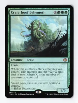 Craterhoof Behemoth Foil Mythic Tarkir Dragonstorm Magic the Gathering Card NM - Image 1