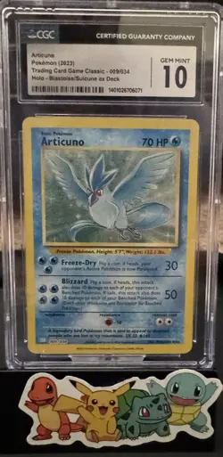 CGC 10 GEM MINT Articuno 009/034 HOLO RARE Classic Pokemon Card 2023 - Image 1