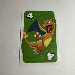 Charizard GREEN Four Pokemon UNO JAPANESE Card Game Pocket Monsters Back 4 - Image 1