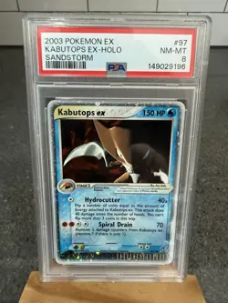 2003 Pokemon EX Kabutops Holo Sandstorm #97 PSA 8 New Cert w/ Swirl - Image 1