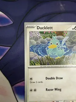 Ducklett Pokemon Scarlet & Violet: Twilight Masquerade TWM #139 Square Cut Error - Image 2