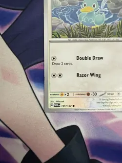 Ducklett Pokemon Scarlet & Violet: Twilight Masquerade TWM #139 Square Cut Error - Image 3
