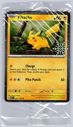 Pikachu 025/165 Holo [SEALED] (Holiday Calendar) Promo Pokemon NM - Image 1
