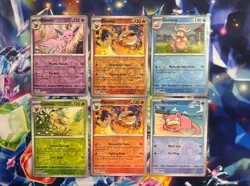 Prismatic Evolutions Reverse Holo Lot X6 Pokemon TCG: Slowpoke, Flareon, Espeon - Image 1