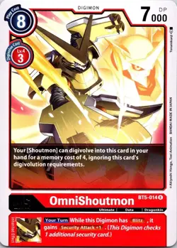 OmniShoutmon BT5-014 Black Rare Ultimate (Lv5) Digimon Card CCG - Image 1