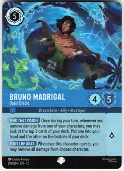 Bruno Madrigal Oasis Oracle Epic Foil 218/204 Wilds Unknown Disney Lorcana - Image 1