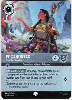 Pocahontas Steadfast Traveler Epic Foil 220/204 Wilds Unknown Disney Lorcana - Image 1