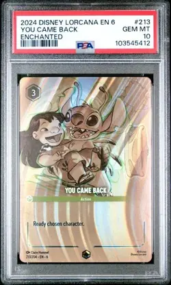 Disney Lorcana EN 6-Azurite Sea Echanted - You Came Back #213 PSA 10 GEM MINT - Image 1
