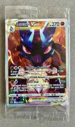 Pokemon Sealed Lucario VSTAR SWSH291 SWSH Sword Shield Promo Card Black Star New - Image 1