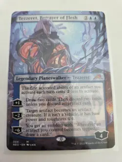 mtg, Tezzeret, Betrayer of Flesh (Borderless) Kamigawa: Neon Dynasty Regular NM - Image 1