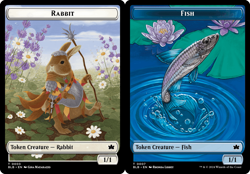 Rabbit // Fish Double-Sided Token BLB Bloomburrow MTG Magic NM - Image 1