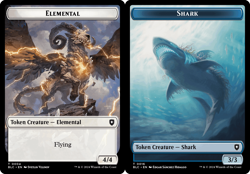 Elemental // Shark Double-Sided Token BLC Bloomburrow MTG Magic NM - Image 1