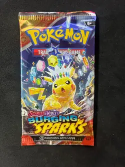 Pokemon Surging Sparks Single Booster Pack Pikachu Artwork - Image 1