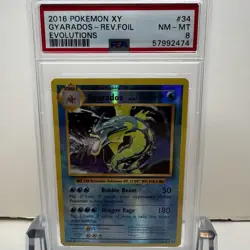 2016 Pokemon XY: Evolutions Gyarados Reverse Holo Foil #34/108 - PSA 8 NM - MINT - Image 1