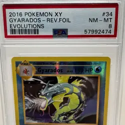 2016 Pokemon XY: Evolutions Gyarados Reverse Holo Foil #34/108 - PSA 8 NM - MINT - Image 2