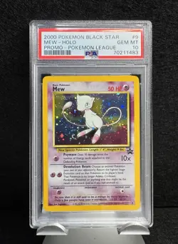 2000 Pokemon Mew Holo Black Star Promo #9 PSA 10 | Galaxy Swirl Premium Pop 288 - Image 1