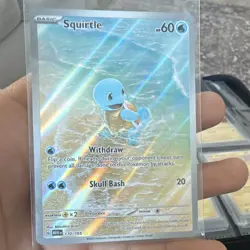 Pokemon Squirtle 170/165 Scarlet & Violet 151 Illustration Rare Holo Basic HP 60 - Image 1