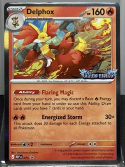 Delphox 074 MEP Chaos Rising Prerelease Promo Stamped Holo Near Mint NM - Image 1
