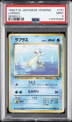 1998 POKEMON JAPANESE VENDING SERIES II #131 LAPRAS PSA 9 - Image 1