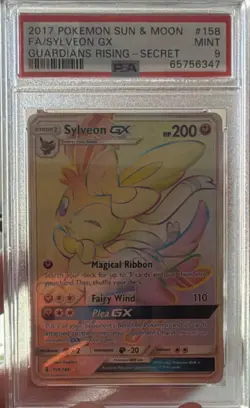 Pokemon Sylveon GX Secret Rare 158/145 SM-Guardians Rising PSA 9 Full Art Holo - Image 1