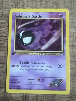 Pokemon TCG Card Sabrina's Gastly 1st Edition Gym Heroes 93/132 - Image 1