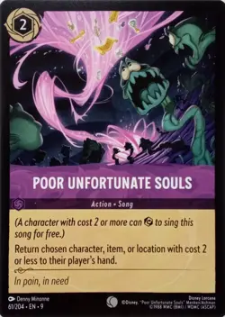 61/204 POOR UNFORTUNATE SOULS EN9 COMMON DISNEY LORCANA CARD - Image 1