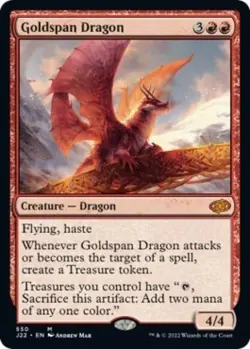 MTG English Goldspan Dragon NM Normal Jumpstart 2022 - Image 1
