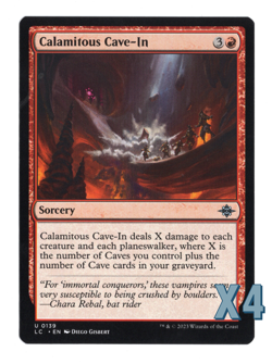 MTG-NM Playset(X4)-Calamitous Cave-In-139-The Lost Caverns of Ixalan - Image 1