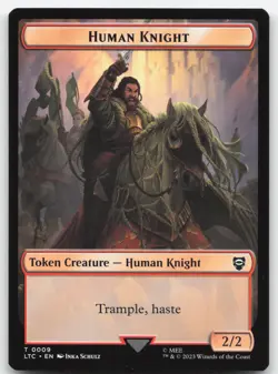 Human Knight // Human Double-sided Token 9-4 LTC MTG Magic NM - Image 1