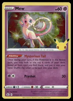 MEW 011/025 HOLO R CELEBRATIONS POKEMON NM/M - Image 1