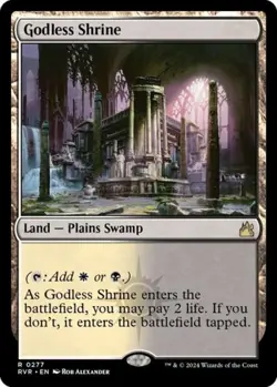 MTG English Godless Shrine NM Normal Ravnica Remastered - Image 1