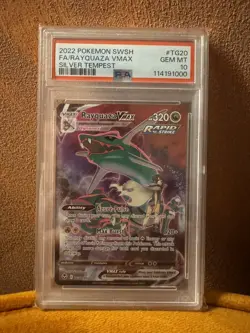 RAYQUAZA VMAX POKEMON TG20 2022 SILVER TEMPEST HOLO ENGLISH PSA 10 - Image 1