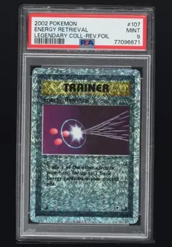 2002 POKEMON LEGENDARY COLLECTION #107 ENERGY RETRIEVAL-REVERSE FOIL PSA 9 - Image 1
