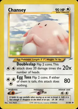 CHANSEY 31/105 UNCOMMON NEO DESTINY POKEMON UNLIMITED MP - Image 1