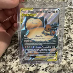Pokemon Eevee & Snorlax GX TAG TEAM Ultra Rare Full Art Holo Sm-Team Up 171/181 - Image 1