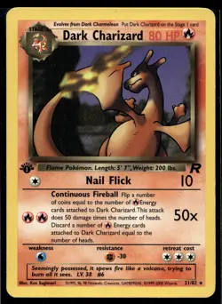 Dark Charizard (21) 21/82 Pokemon Team Rocket 1st edition Non Holo - Image 1