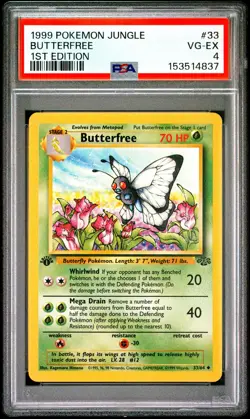 Pokemon Jungle 1st Edition Butterfree 33/64 Non Holo LP PSA 4 - Image 1