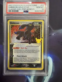 Gem Mint 10 2021 Pokemon Celebrations Classic Umbreon Gold Star - Image 1