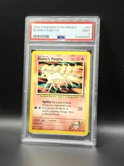 PSA 9 Blaine’s Ponyta 63/132 2000 Gym Heroes Pokemon TCG MINT - Image 1