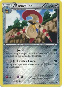 Pokemon - Escavalier - 74/108 - Rare - Reverse Holo - BW - Dark Explorers - NM - Image 1