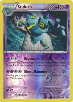 Pokemon - Golurk - 59/124 - Holo Rare - Reverse Holo - BW - Dragons Exalted - NM - Image 1