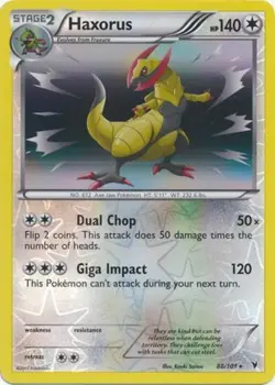Pokemon - Haxorus - 88/101 - Holo Rare - Reverse Holo - BW - Noble Victories - N - Image 1