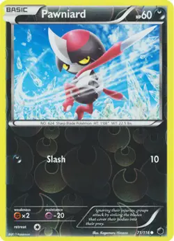 Pokemon - Pawniard - 71/116 - Common - Reverse Holo - Plasma Freeze - NM - Image 1