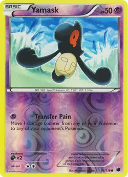 Pokemon - Yamask - 54/116 - Common - Reverse Holo - Plasma Freeze - NM - Image 1