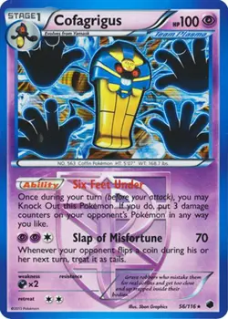 Pokemon - Cofagrigus - 56/116 - Holo Rare - Plasma Freeze - NM - Image 1