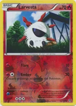 Pokemon - Larvesta - 12/101 - Common - Reverse Holo - Plasma Blast - NM - Image 1
