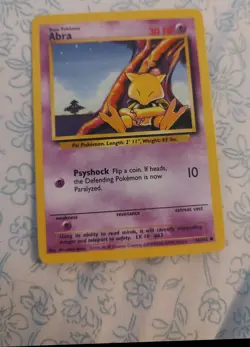 1999 Pokemon Shadowless Abra #43/102 Set - Image 1