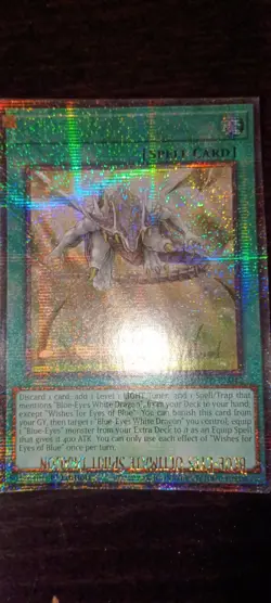 Yu-Gi-Oh! Wishes for Eyes of Blue QCSR MISPRINT - Wrong Name - Hand Cut Sheet - Image 2
