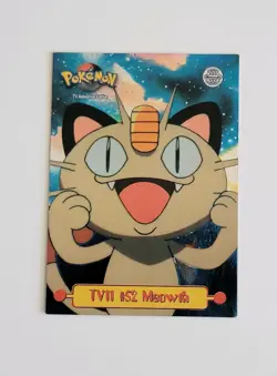 Pokemon Topps TV11 #53 Meowth Holo Foil Puzzle Card - Series 1- Near Mint - Image 1